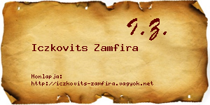 Iczkovits Zamfira névjegykártya